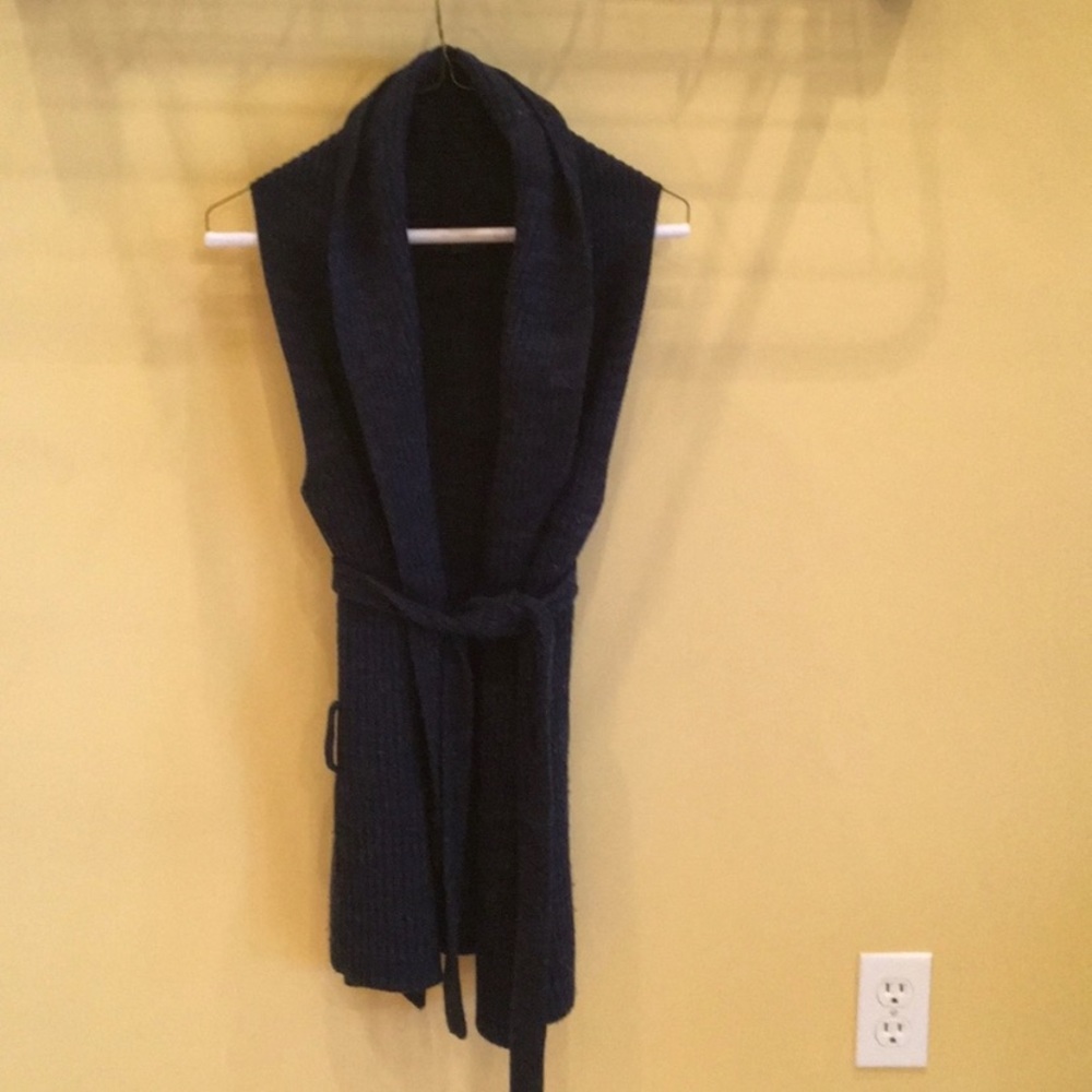 Navy sweater vest.